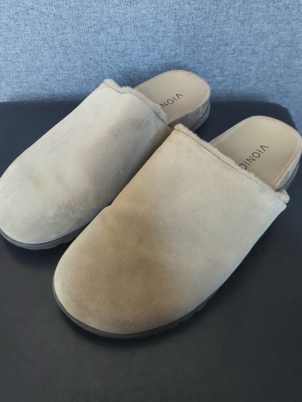 Vionic Arlette Tan Suede Mule Slides Women Size 9.5 Comfy